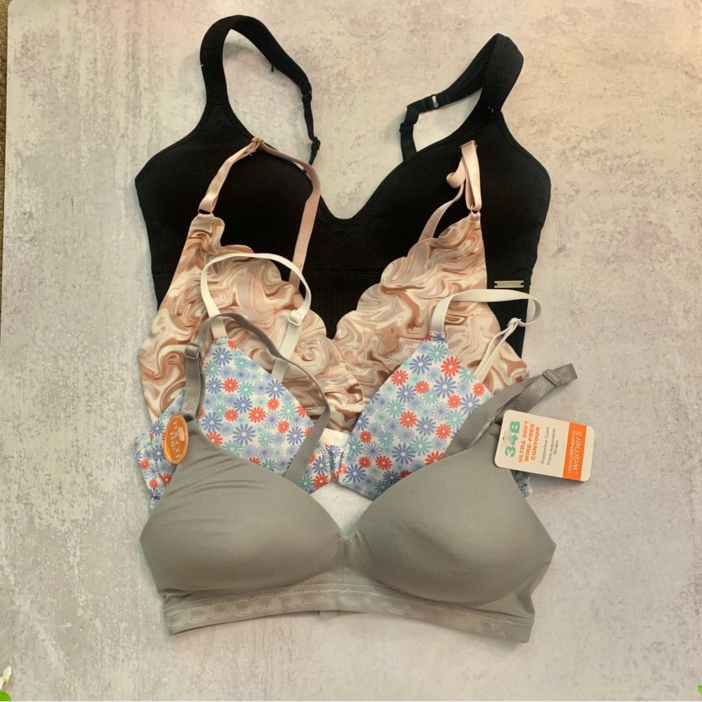Bundle 4 Wirefree T Shirt Bras Various Danskin Hanes Nautica Warners - Picture 5 of 16